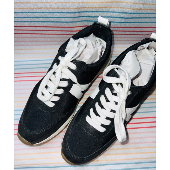 Mia Womens Black & White Lace-Up Sneakers 7M Casual Athletic Shoes Rubber Sole - Picture 3 of 7